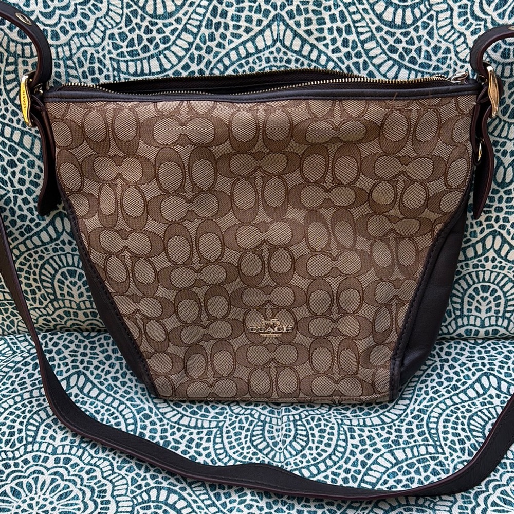 Coach Brown Monogram Shoulder Bag